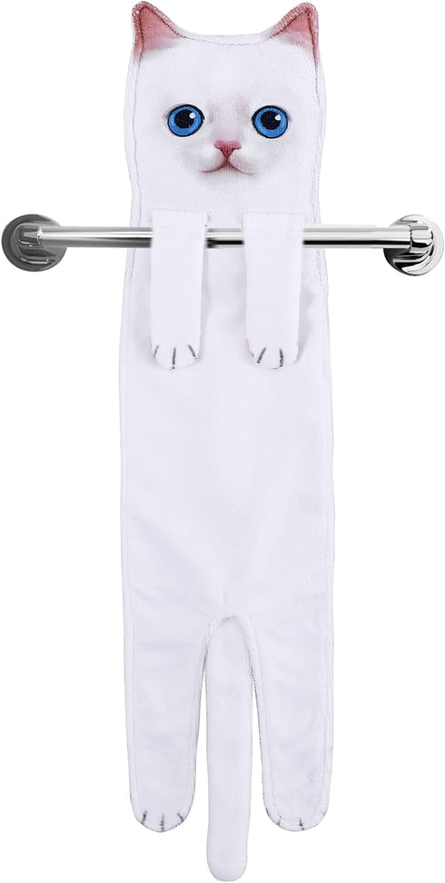 Cat Funny Hand Towels for Bathroom Kitchen